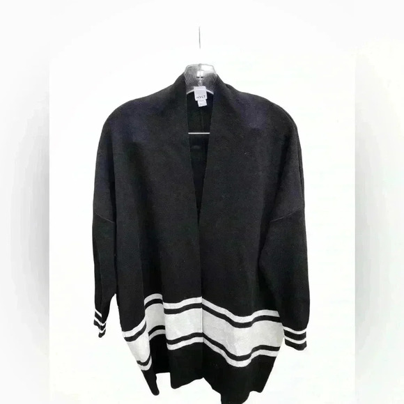 Anthropologie NVLT Black and White PIPPA Open Cardigan Knit Sweater - Picture 5 of 13